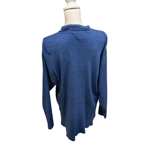 Vtg 90’s Nancy b. NYC blue duster Cardigan silver Buffalo embossed buttons sz XL - Picture 8 of 12